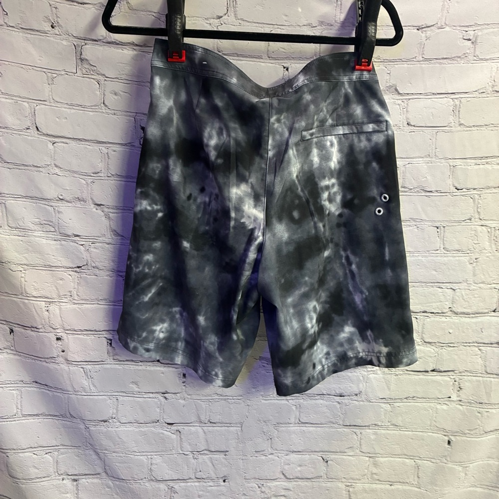 AE American Eagle Men’s Tie Dye Swim Trunks Size Small Board Shorts Black White - Picture 7 of 10